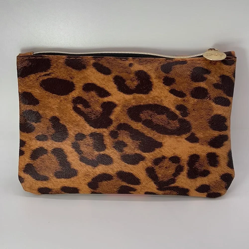 NWT IPSY Cheetah & Orange Stripe Limited Edition Cosmetic Bag